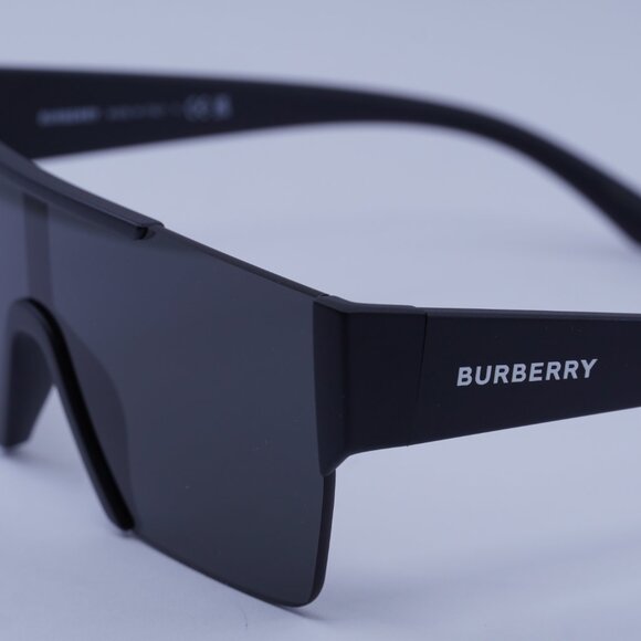 Burberry BE4291 3464/87 Shield Sunglasses Matte Black Frame, Grey Lenses - Picture 8 of 10